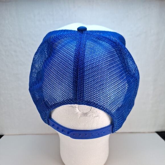 Vintage 80s Sea World Shamu Orca Trucker MeshBack SnapBack Hat Cap Blue White - Picture 4 of 8